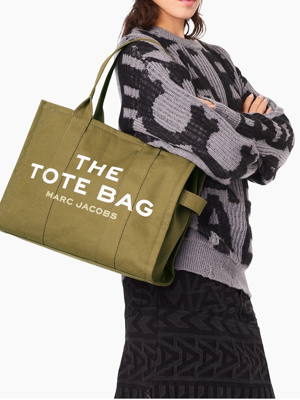 Marc Jacobs: Large “The Tote Bag” in Olive Green Canvas